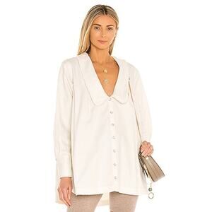 Free People Charlie Denim Blouse, Size M